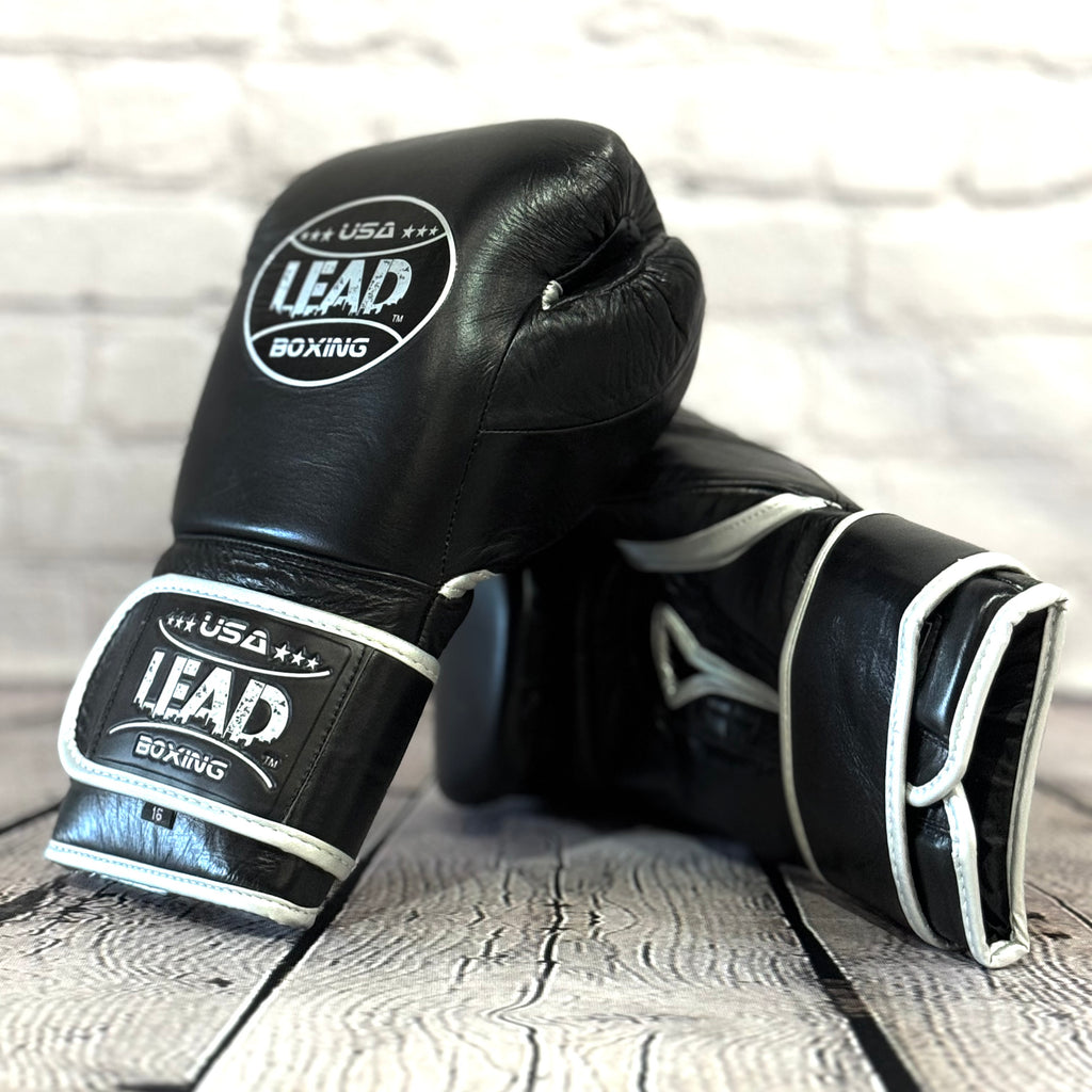 LEAD PRO Training  Velcro Gloves ( Black- Silver Logo )