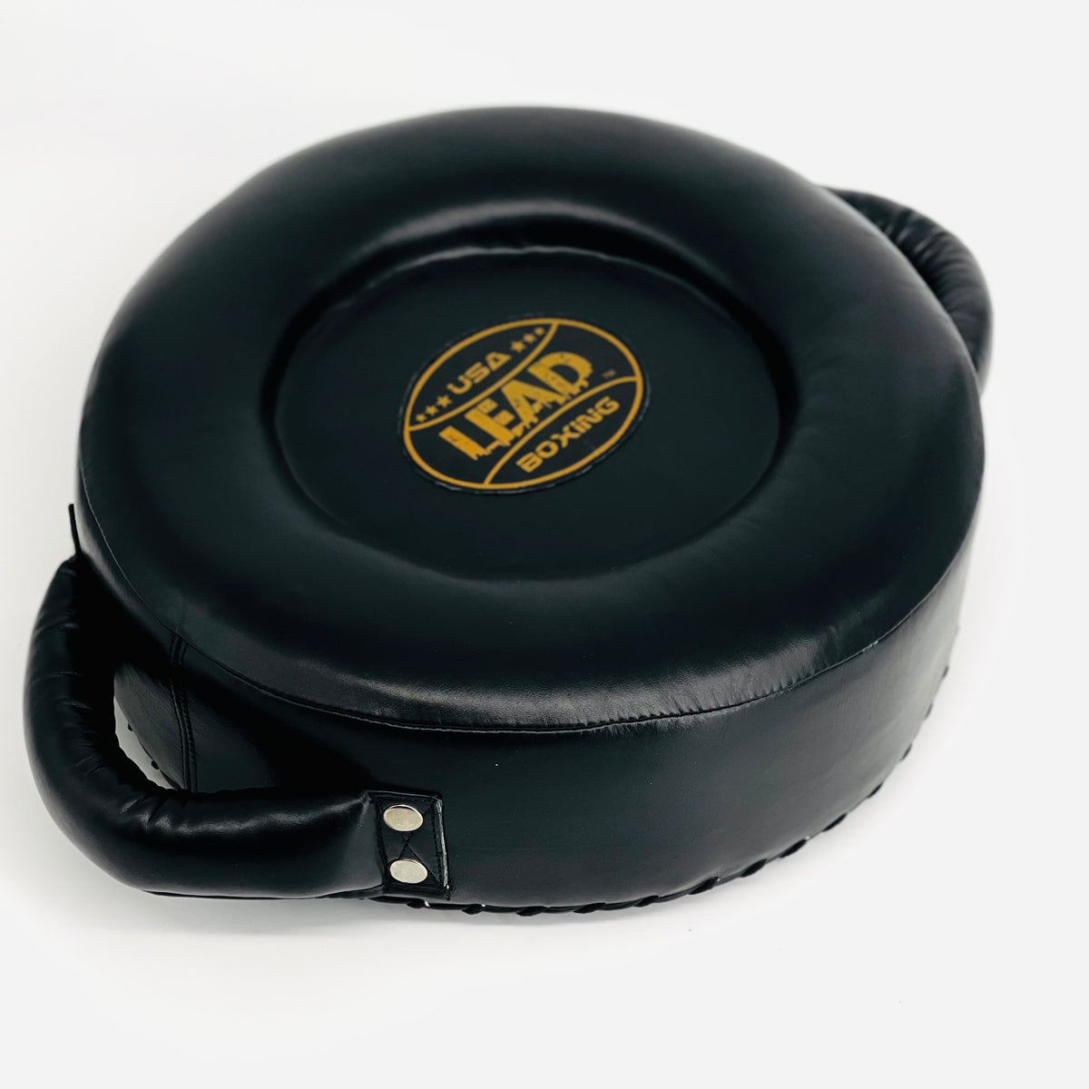 Lead Round Punch Pad , COMPACT (Black with Gold Logo ) – Leaders Boxing USA