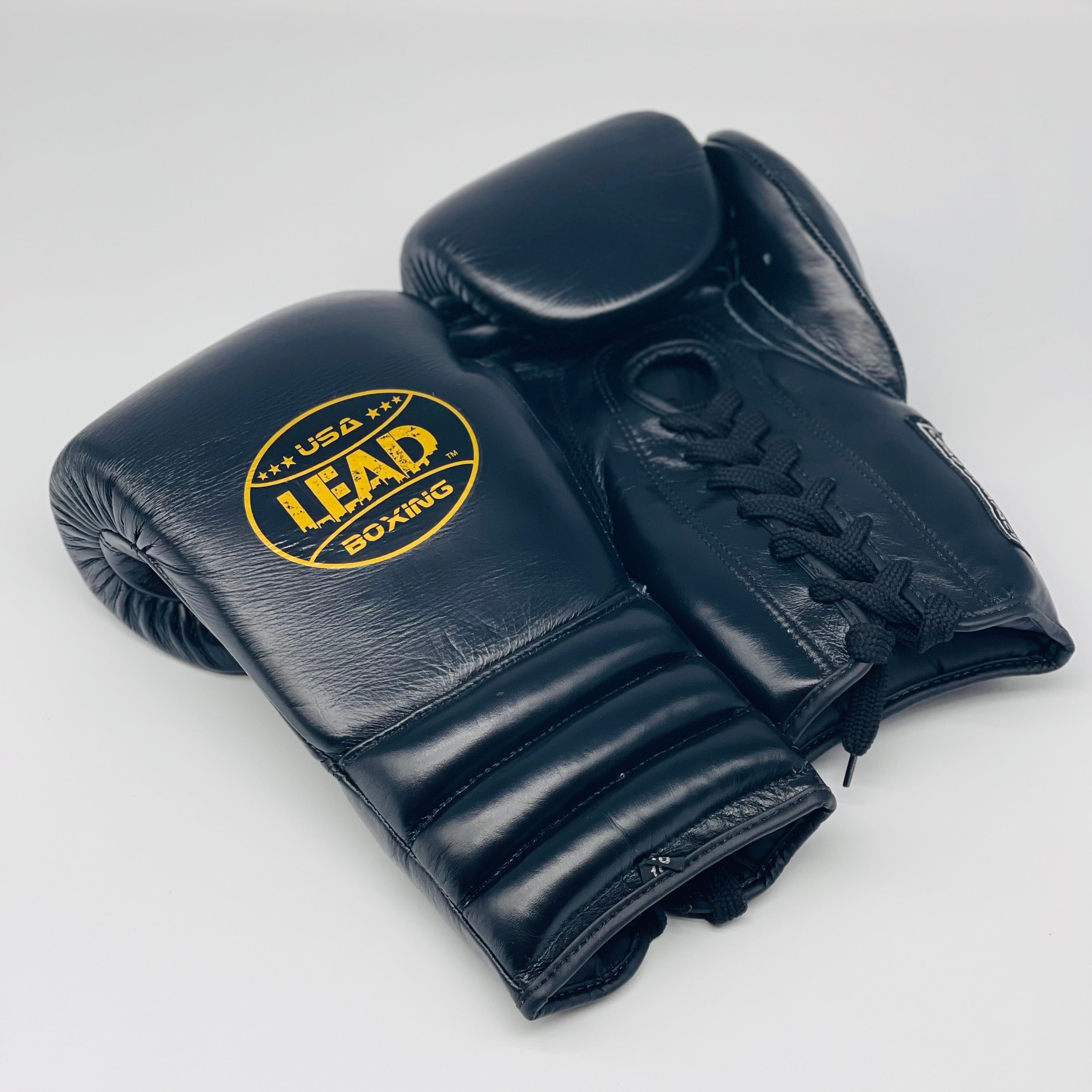 Lead Compact Sparring Gloves (Black-Gold Logo)
