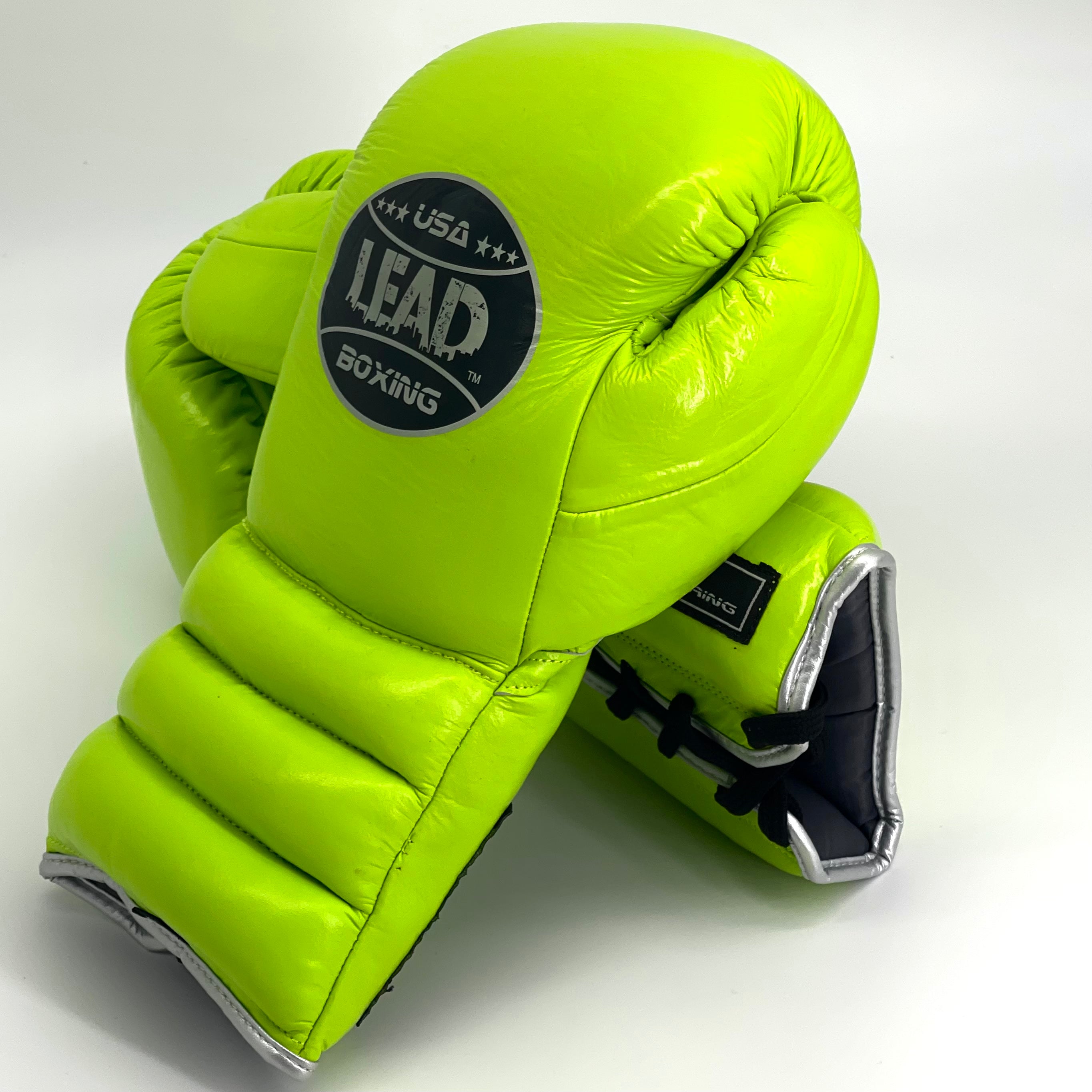 LEAD Sparring Gloves Laced  (Neon Green)