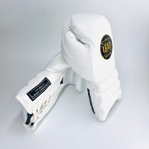 Lead Compact Sparring Gloves (White-Black- Gold)