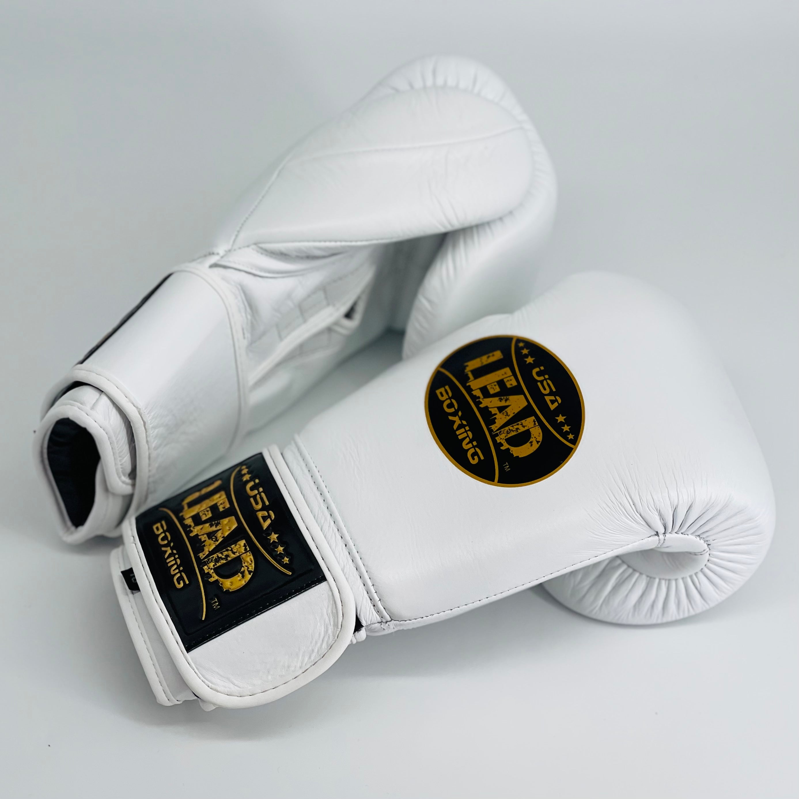 Lead Compact Training Gloves (White with Gold Logo )