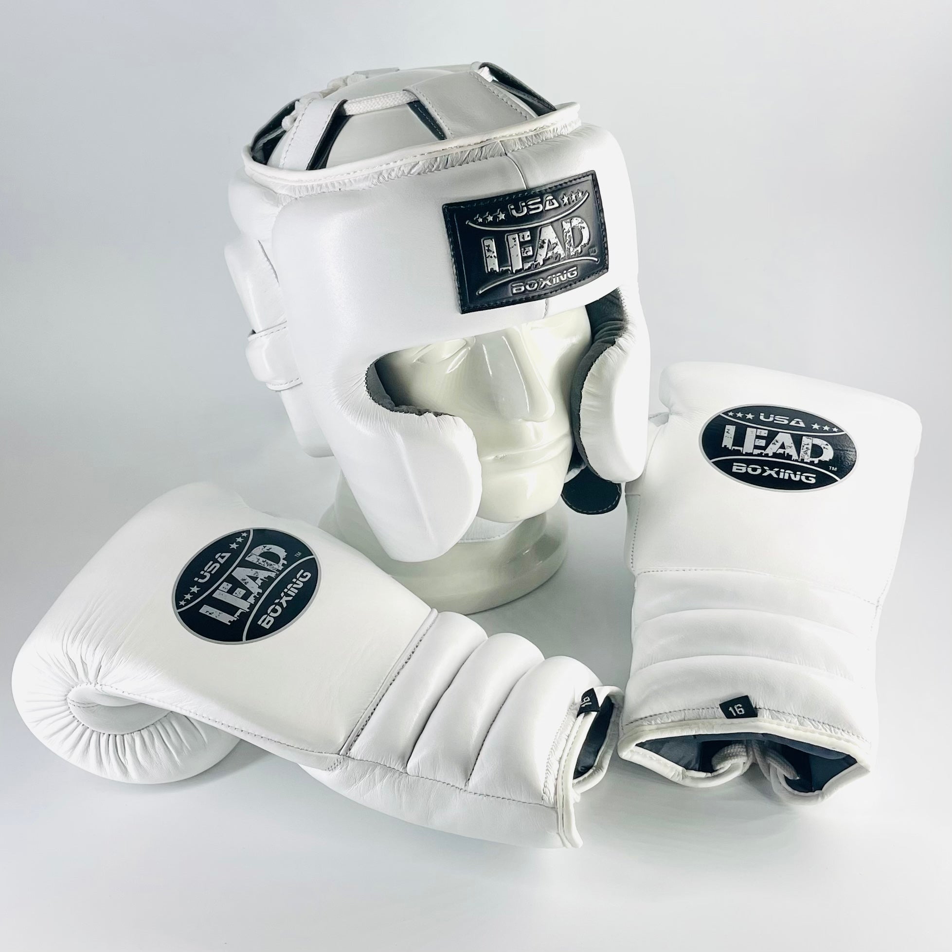 LEAD Boxing Set ( White w/ Black- Silver Logo)