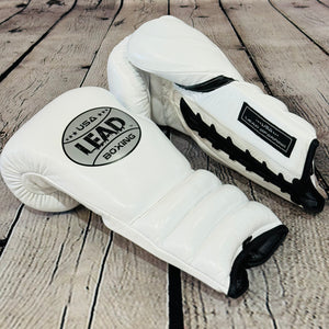 LEAD Sparring Gloves Laced  (WHITE)