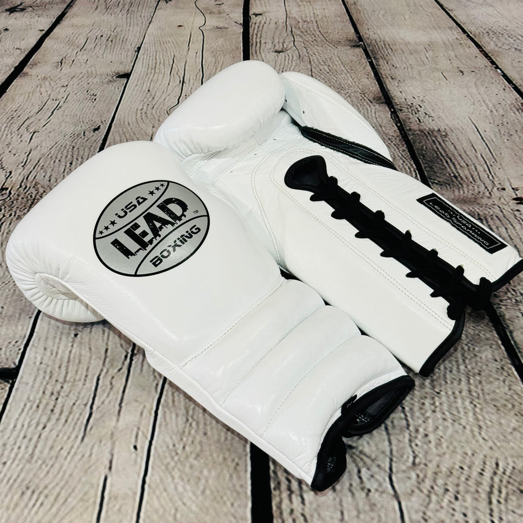 LEAD Sparring Gloves Laced  (WHITE)