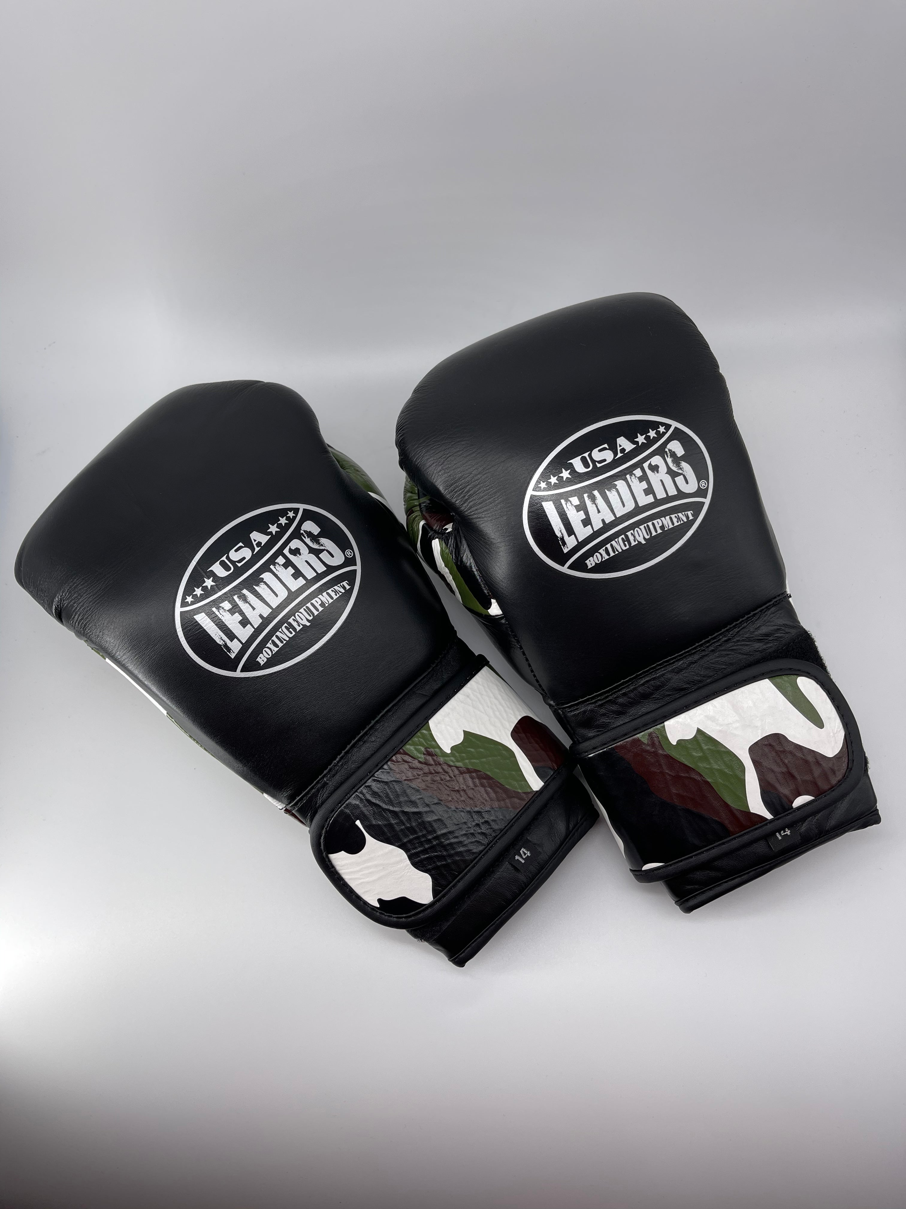LEADERS TRAINING Boxing  Gloves , Hook & Loop( Black/ Camo)