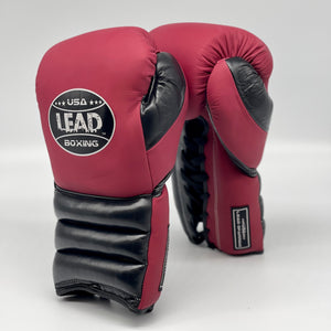 LEAD Sparring Gloves ( Maroon Matte -Black -Silver logo  )