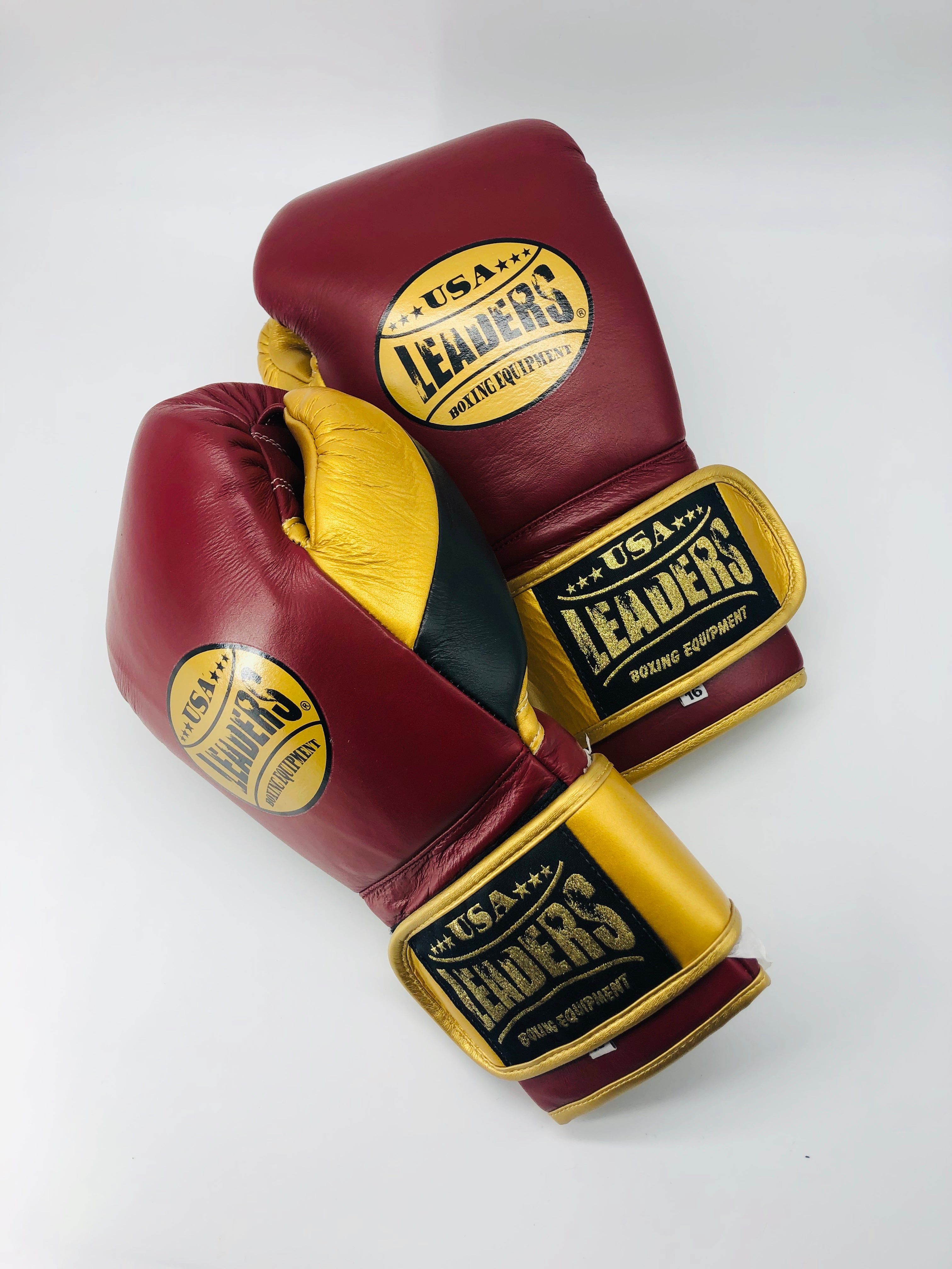 Elite Soft Training Velcro Gloves (Maroon-Black-Metallic Gold)