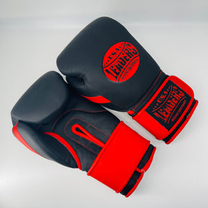 Infinity Matte Leather Velcro Gloves  (Black /Red Matte)