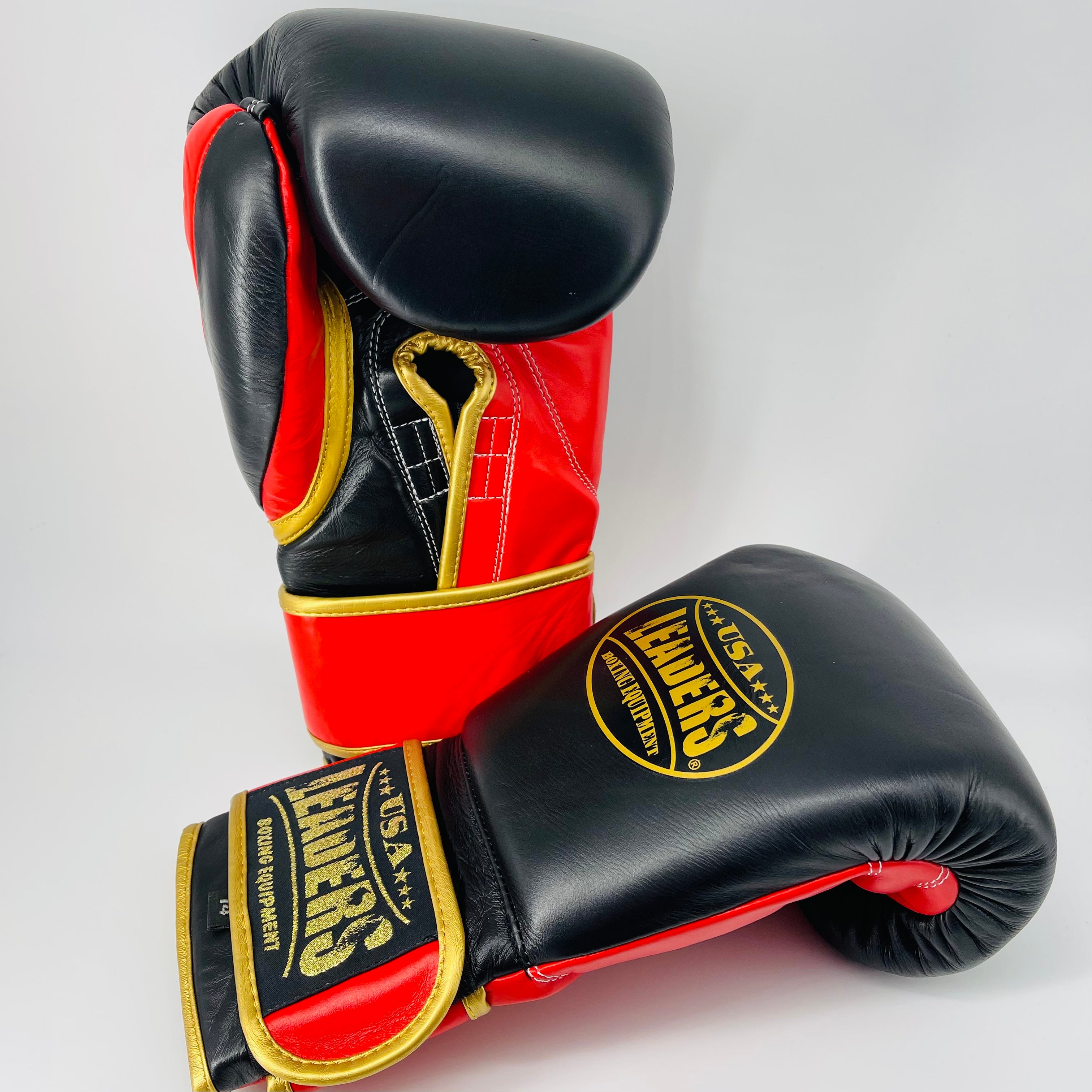 Elite Soft Boxing Gloves (Black/Red/Gold)