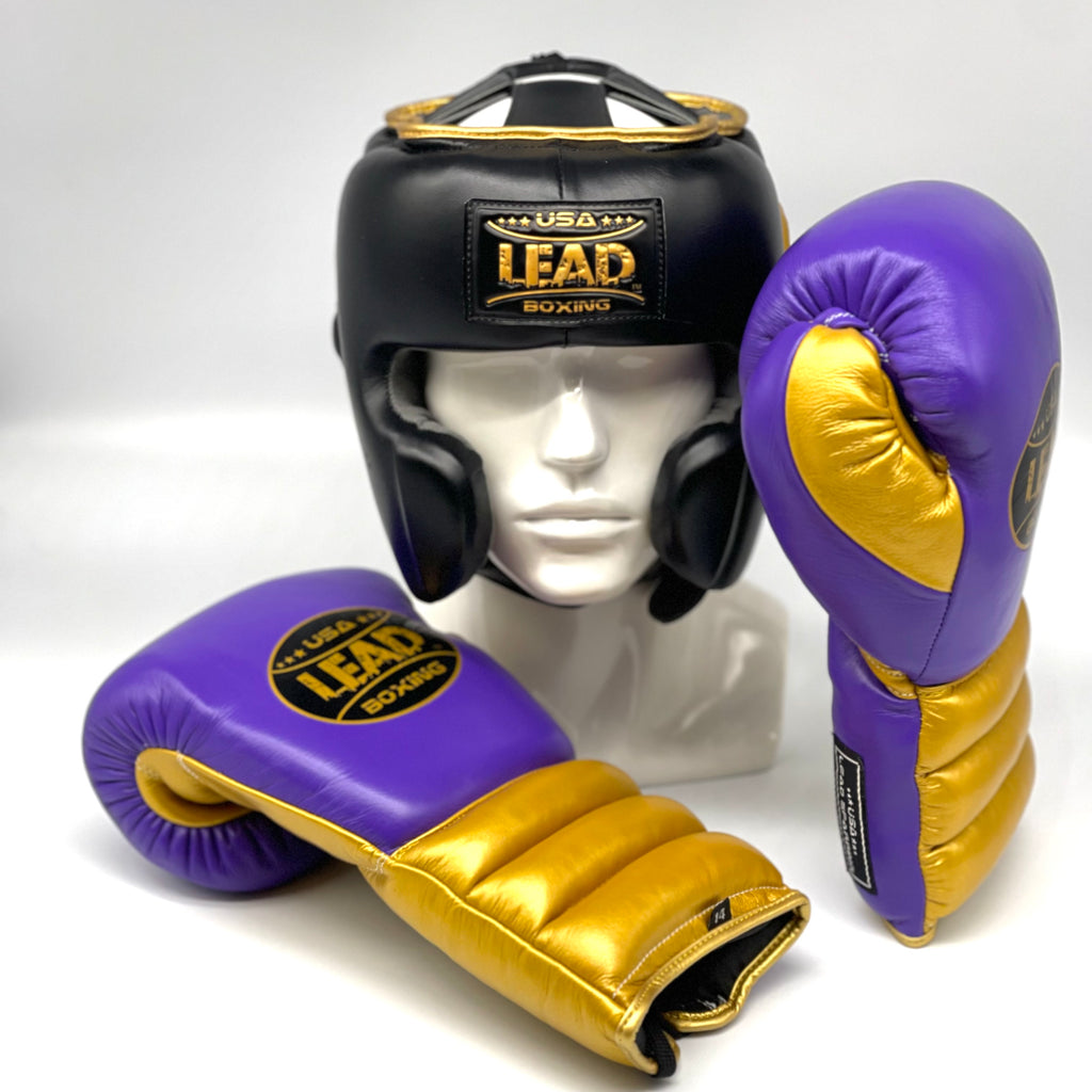 LEAD Boxing Sparring Set ( Black /Purple/Gold )