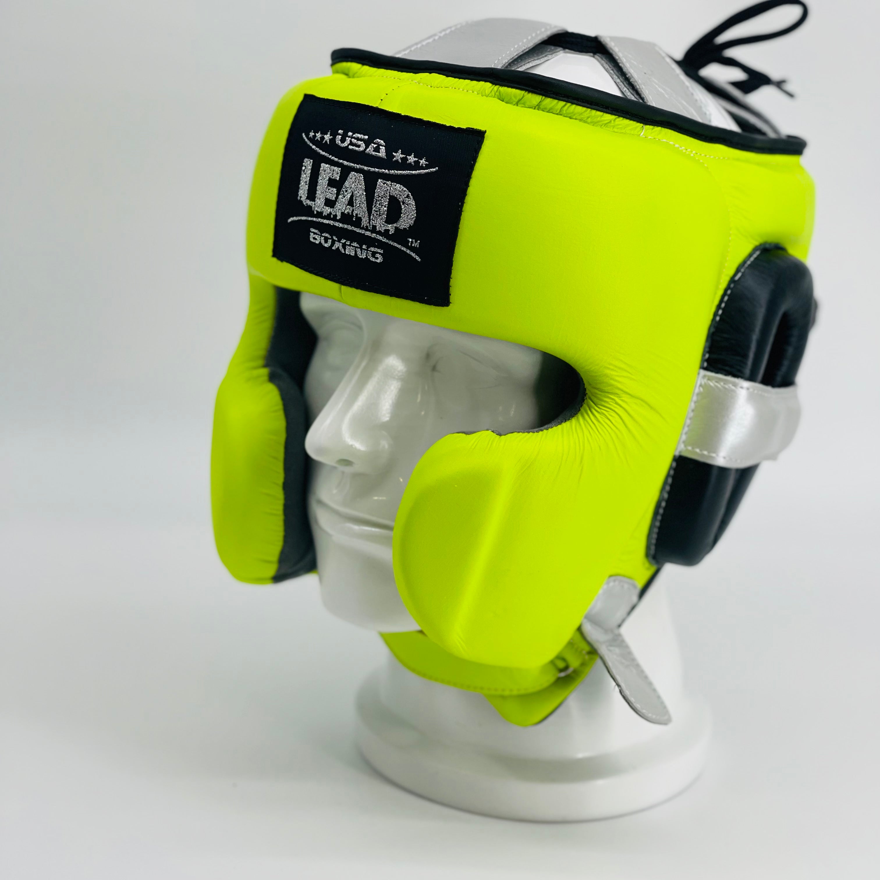 LEAD BOXING Headgear ( Neon Green /Black/Silver )