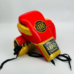 LEAD PRO-TECH Sparring Gloves (  Red/ Gold   )