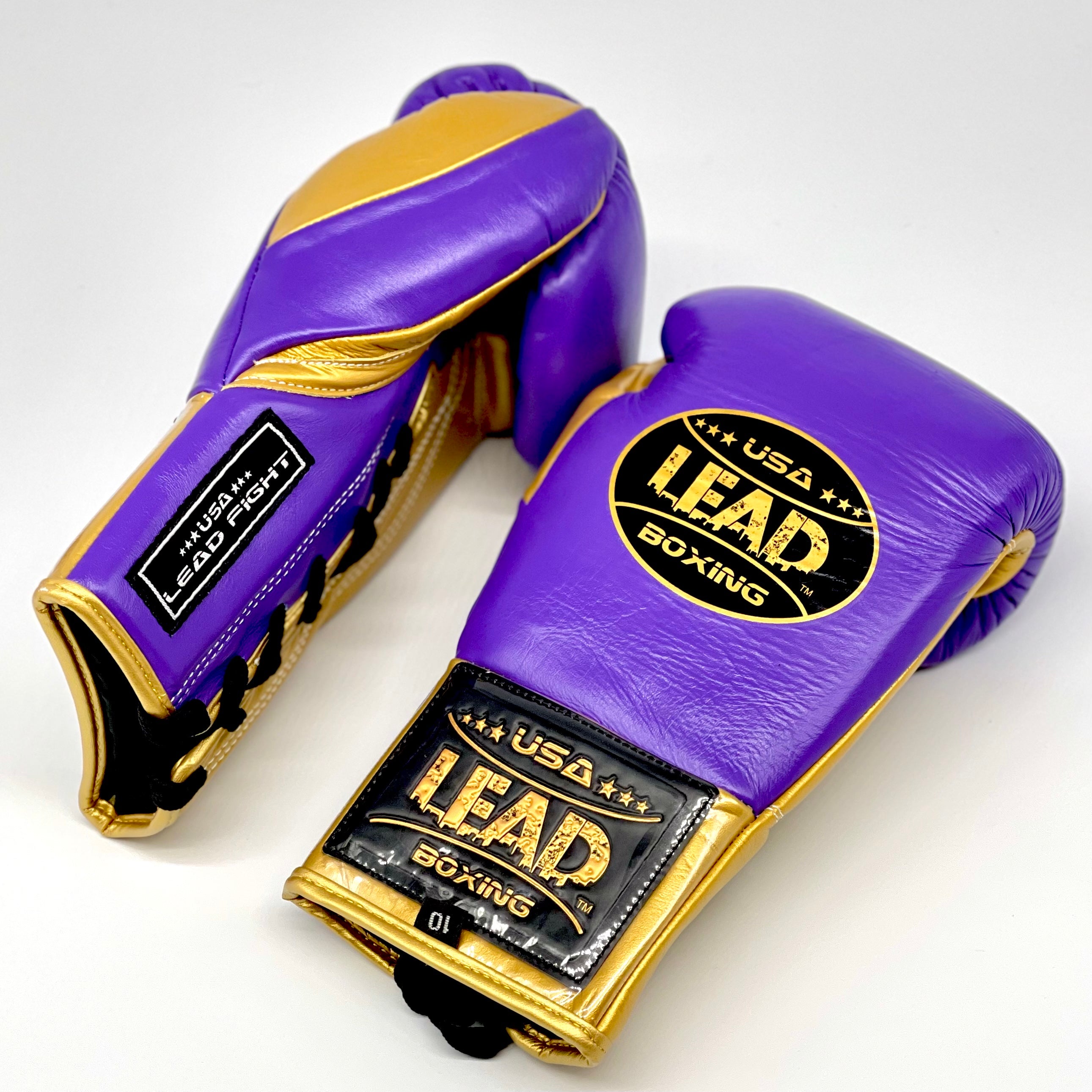 LEAD Boxing Fight Gloves (Purple /Gold)