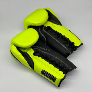 LEAD  Sparring Gloves ( Neon Green - Black Matte-Silver logo  )