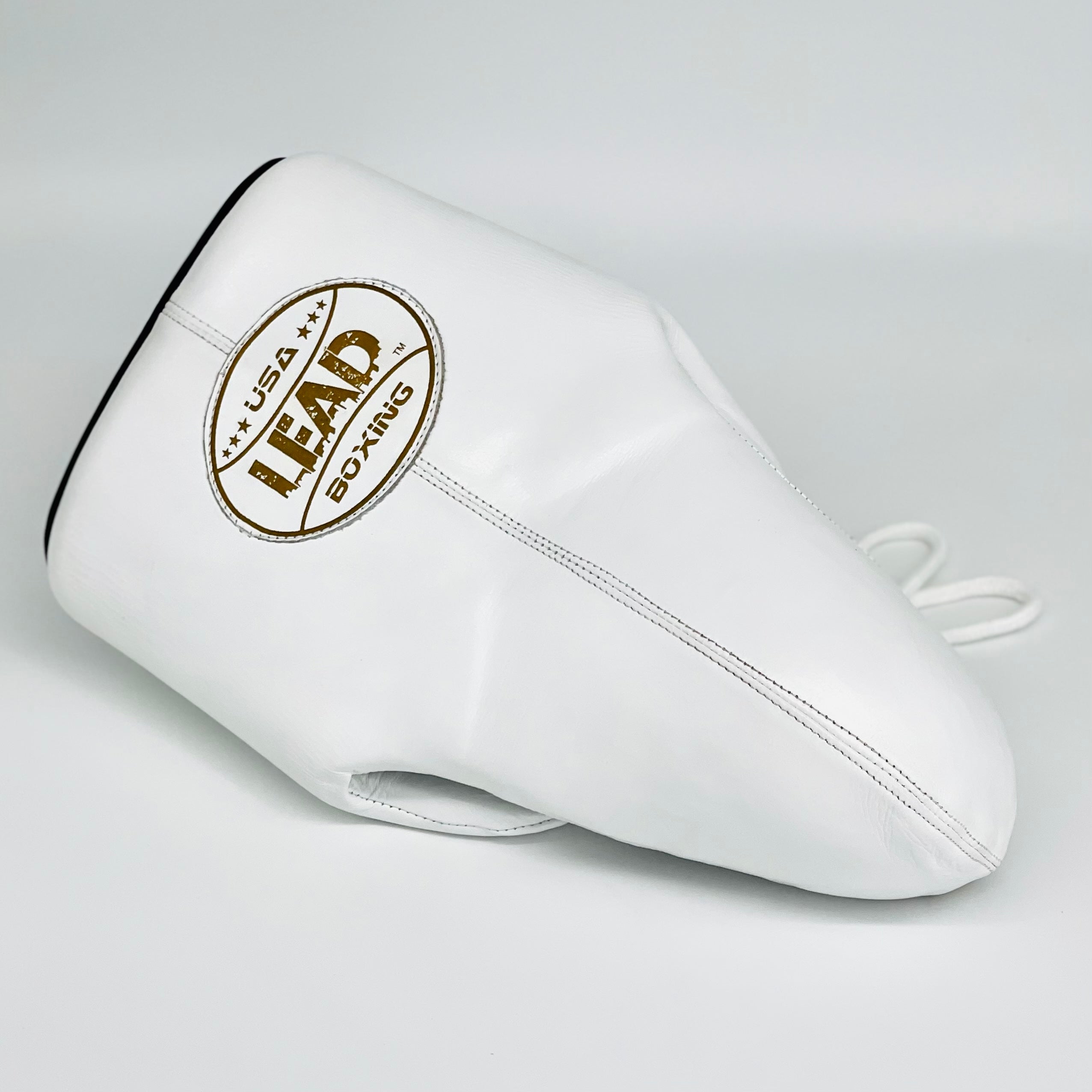 LEAD Groin Protector Cup ( White - Gold Logo  )