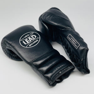 Lead Compact Sparring Gloves (Black-Silver Logo)