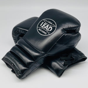 Lead Compact Sparring Gloves (Black-Silver Logo)