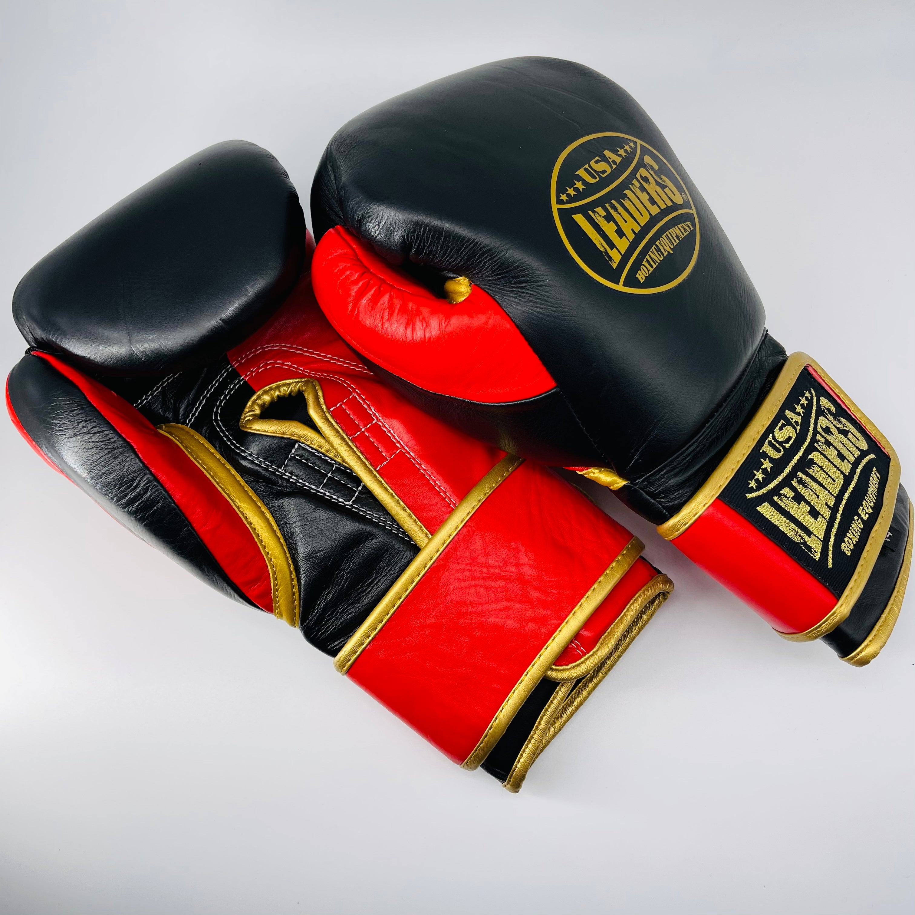 Elite Soft Boxing Gloves (Black/Red/Gold)