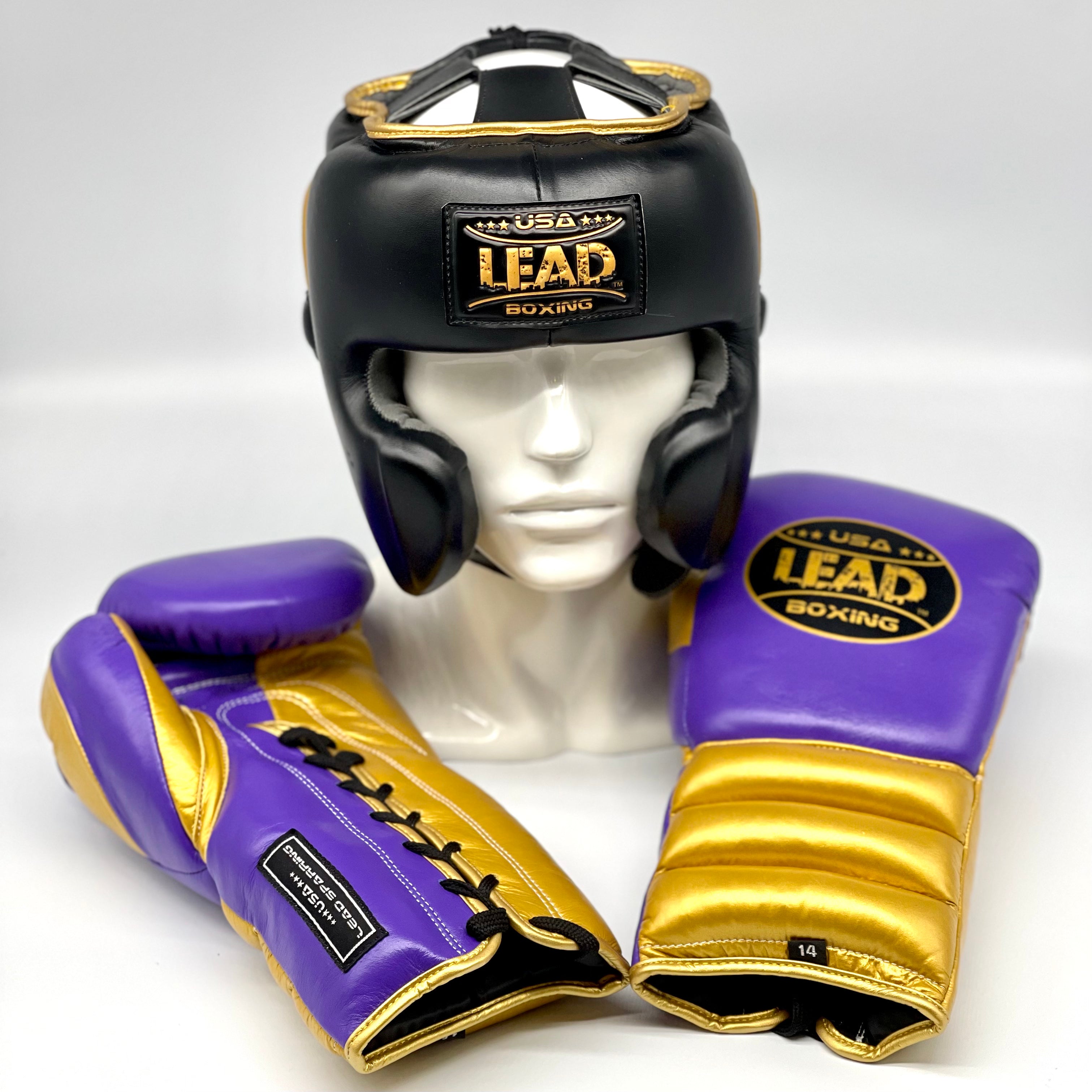 LEAD Boxing Sparring Set ( Black /Purple/Gold )