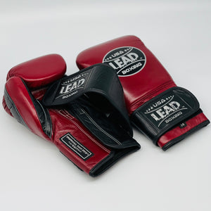 LEAD Pro Training   Gloves (Maroon/Black/Silver) Velcro Closure