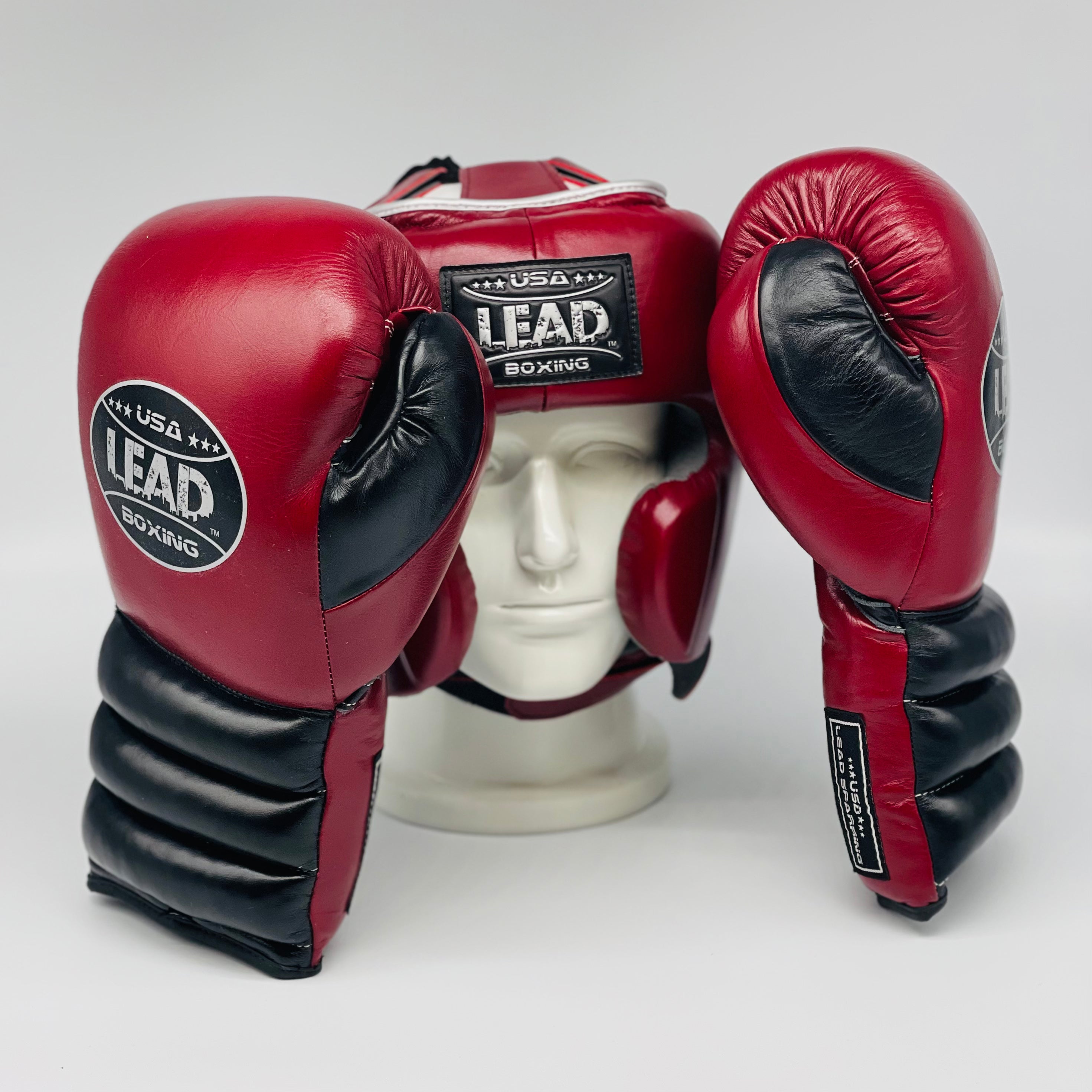 LEAD Boxing Sparring Set ( Maroon/Black/Silver)