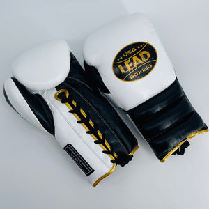 LEAD  Sparring Gloves (Black-White-Gold )