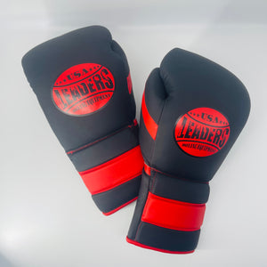 Infinity Matte Leather  Laced Gloves (Black Matte/ Red Matte )