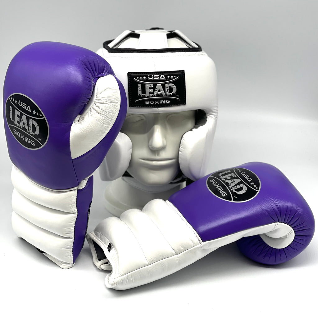 LEAD Boxing Sparring Set (White/Black/Purple)