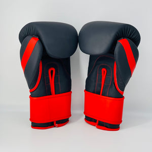 Infinity Matte Leather Velcro Gloves  (Black /Red Matte)
