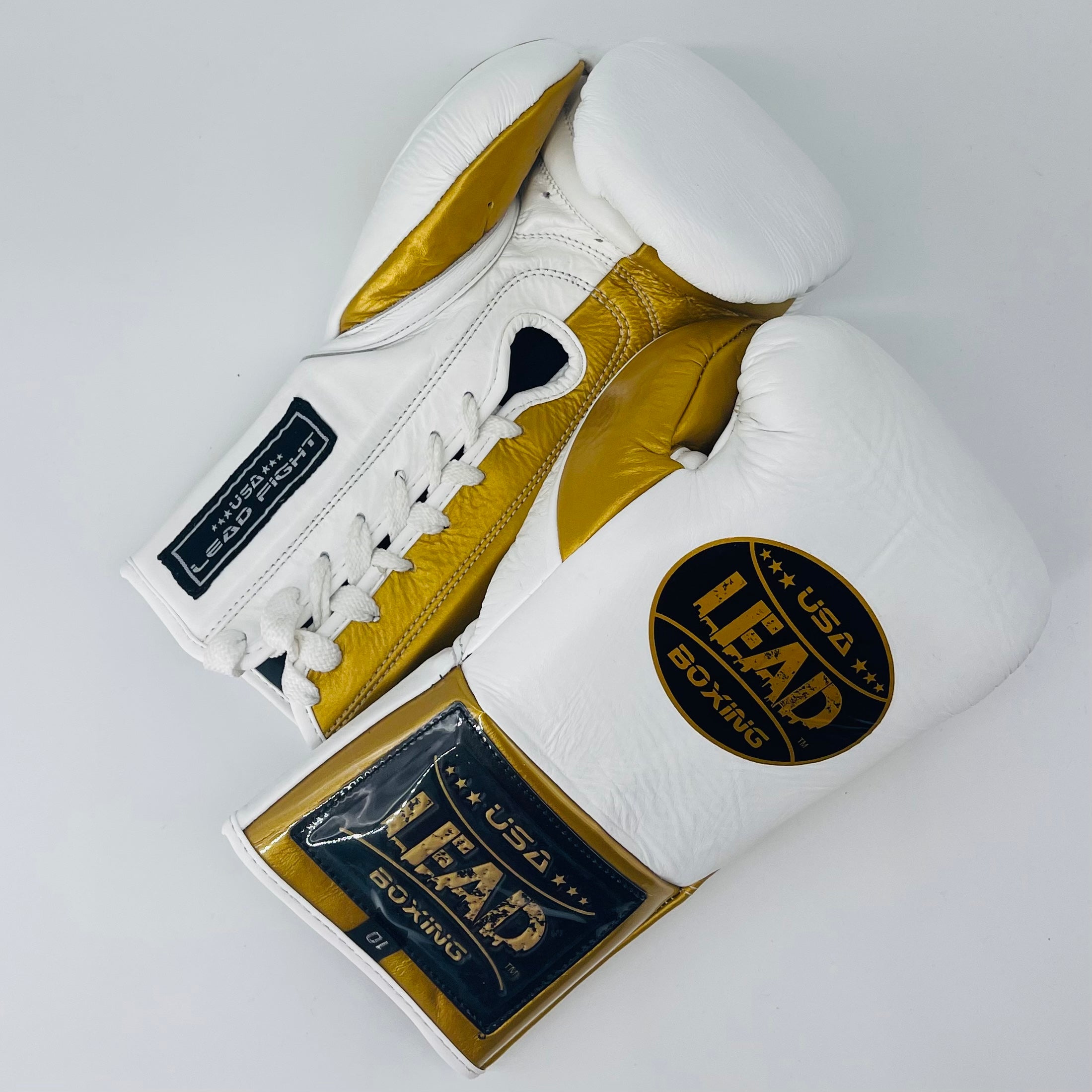 LEAD Boxing Fight Gloves (White /Gold)