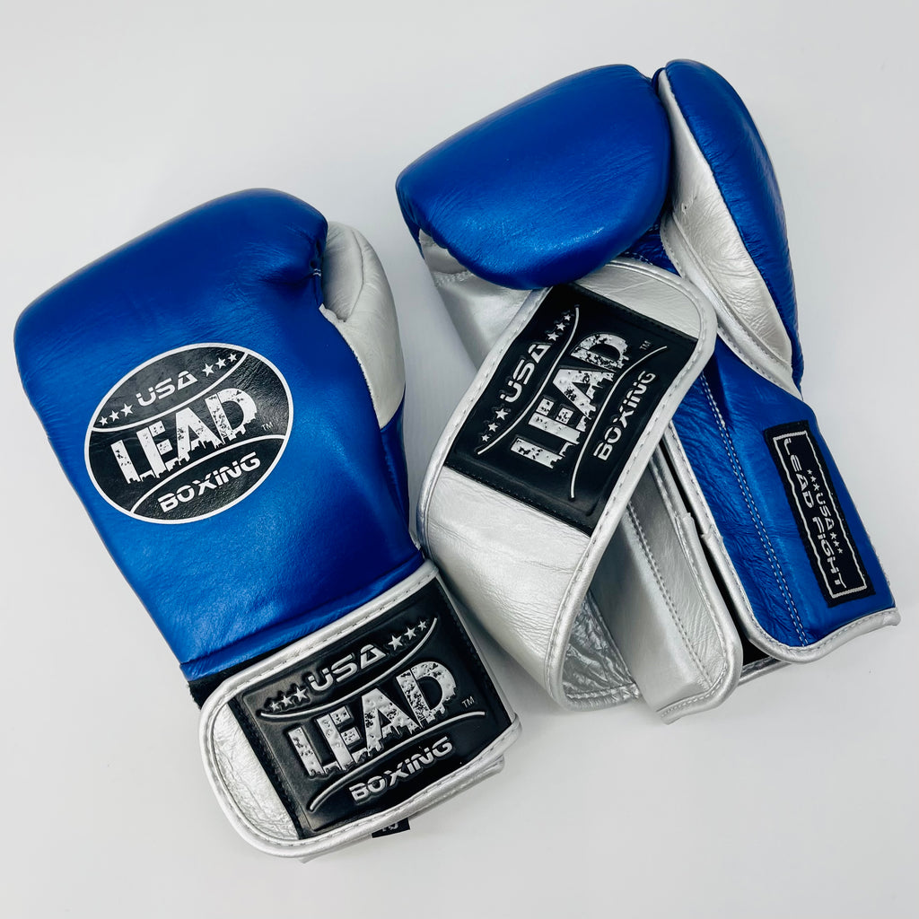 LEAD Fight Velcro Gloves ( Metallic Sapphire /Silver)