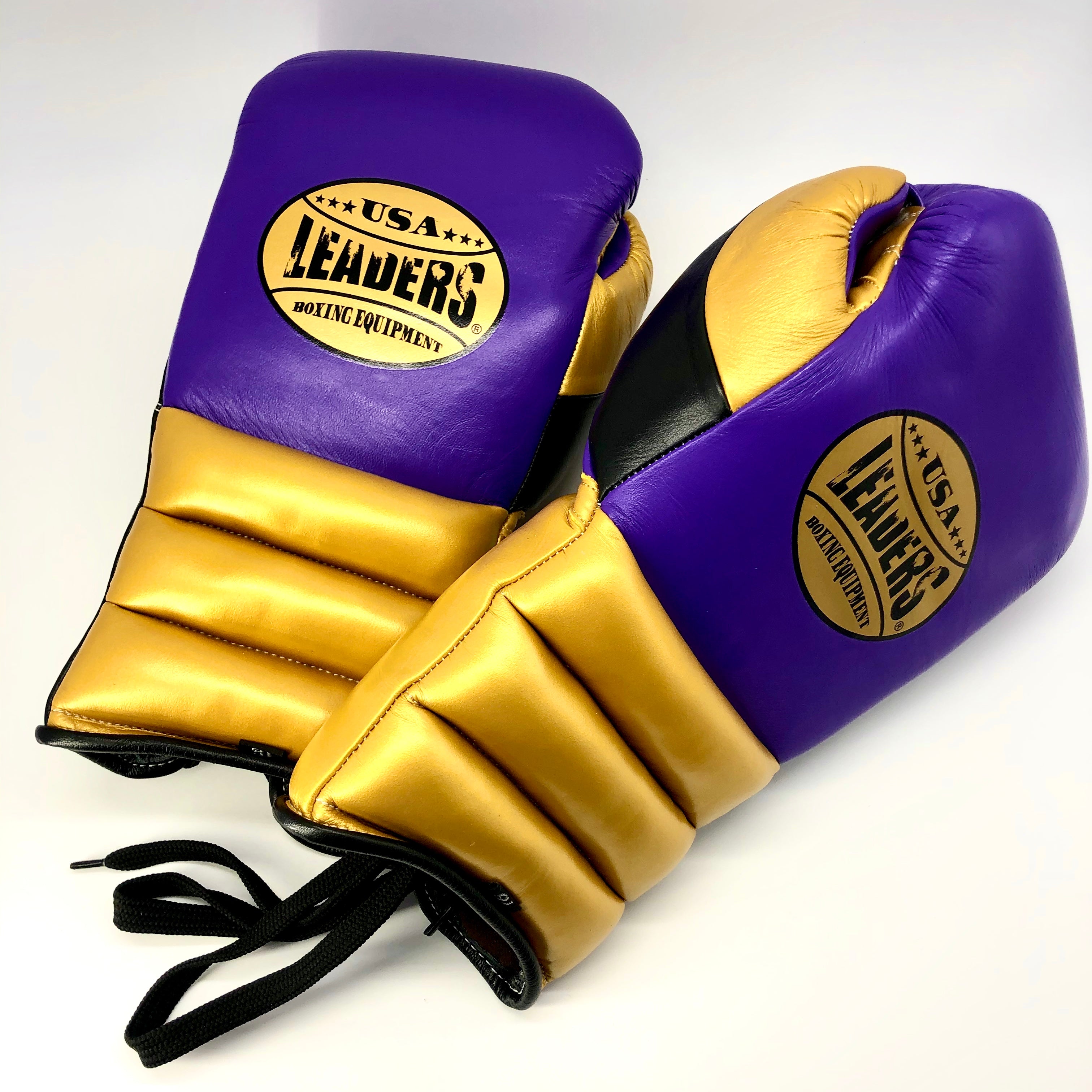 Elite Pro Style Boxing Gloves (Purple/Black/Gold)