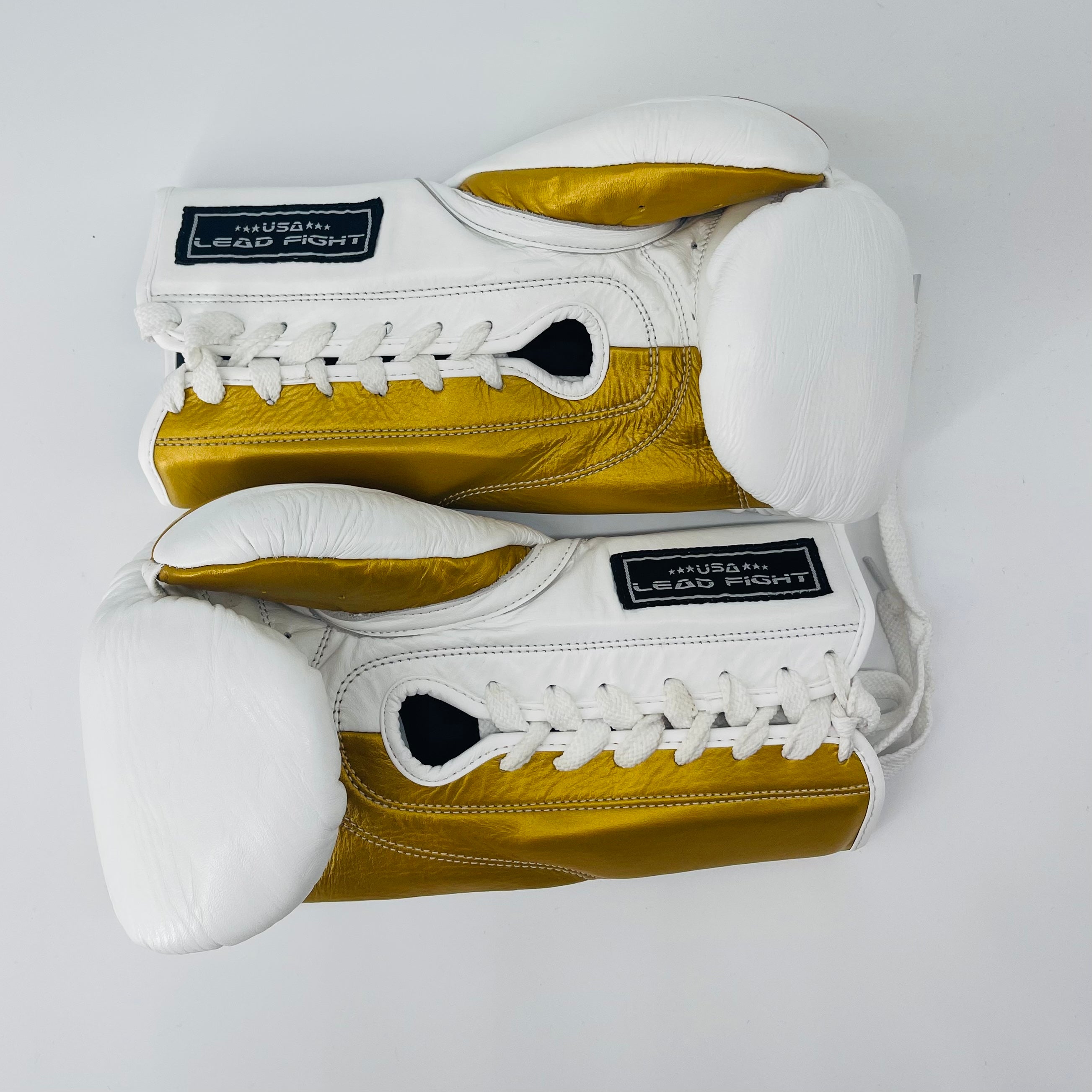 LEAD Boxing Fight Gloves (White /Gold)
