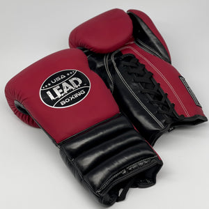LEAD Sparring Gloves ( Maroon Matte -Black -Silver logo  )