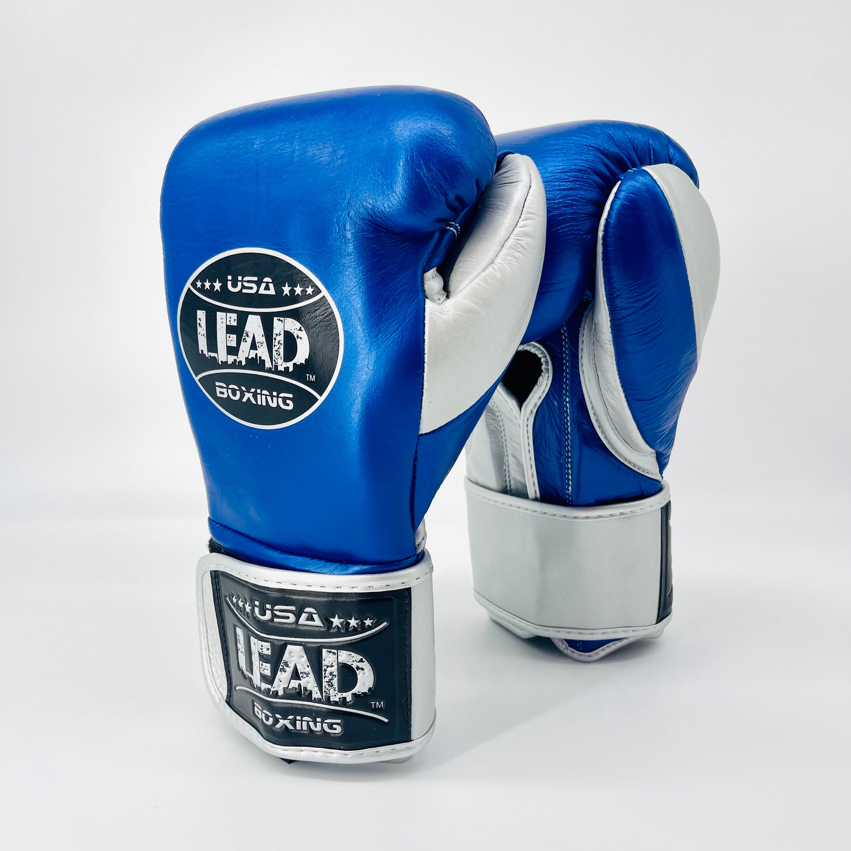 LEAD Fight Velcro Gloves ( Metallic Sapphire /Silver)