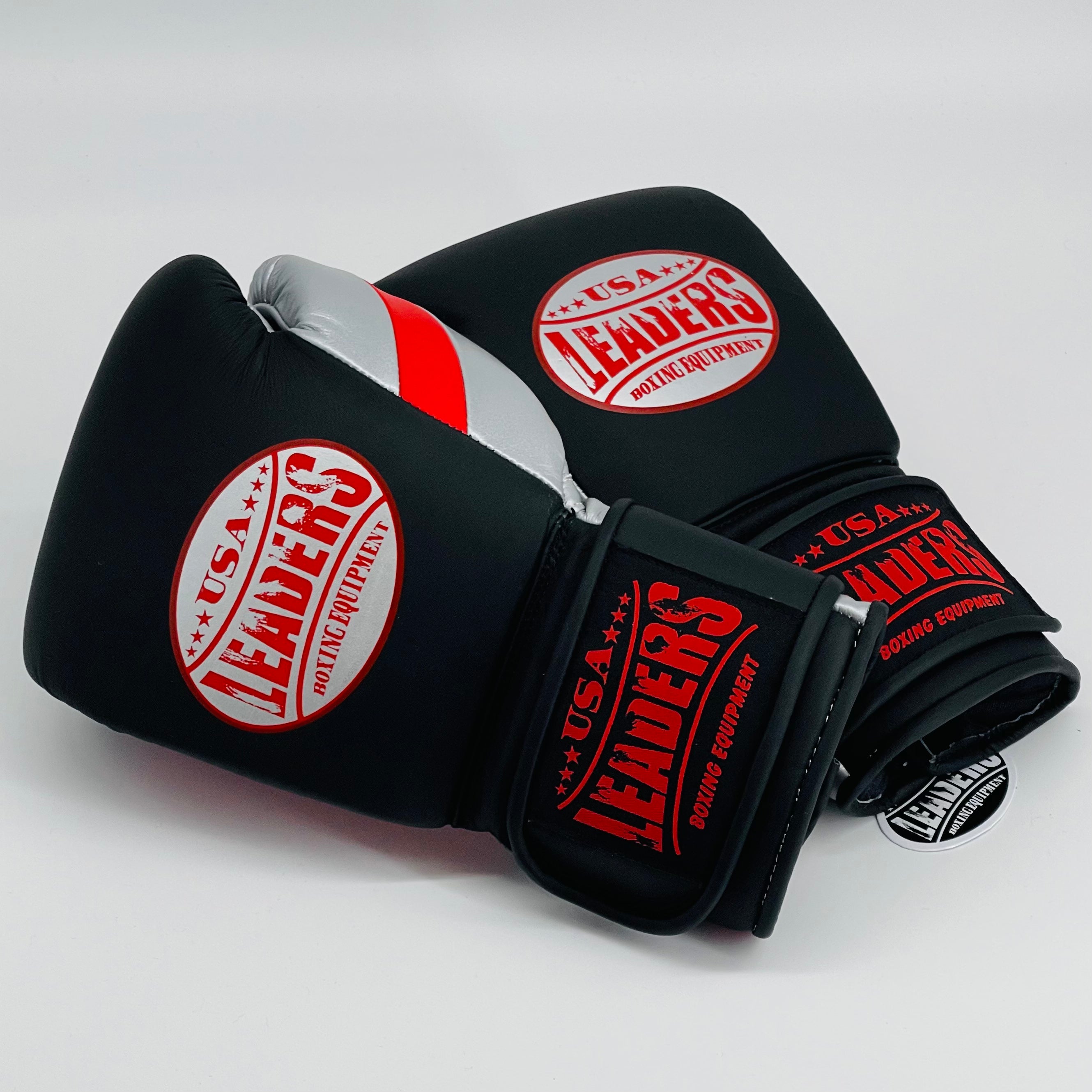 Infinity Matte Leather Velcro Gloves (Black Matte -Red Matte-Silver)