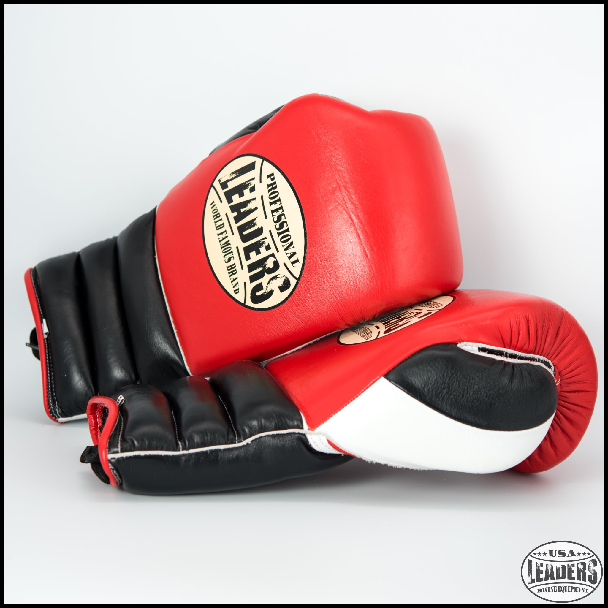 Elite Pro Style Boxing Gloves (Red-Black-White)